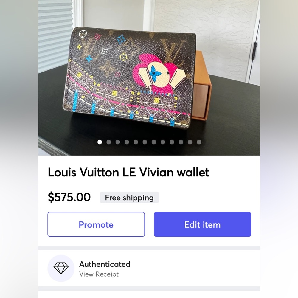 💞SOLD! Louis Vuitton Victorine Christmas Animation Wallet Monogram Rose Pivoine - Picture 15 of 15